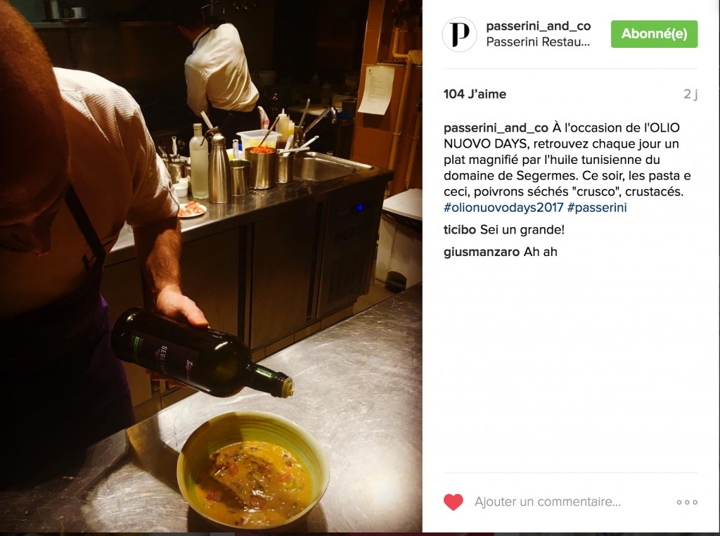 Le Chef Giovanni PASSERINI & l'huile du Domaine de SEGERMES