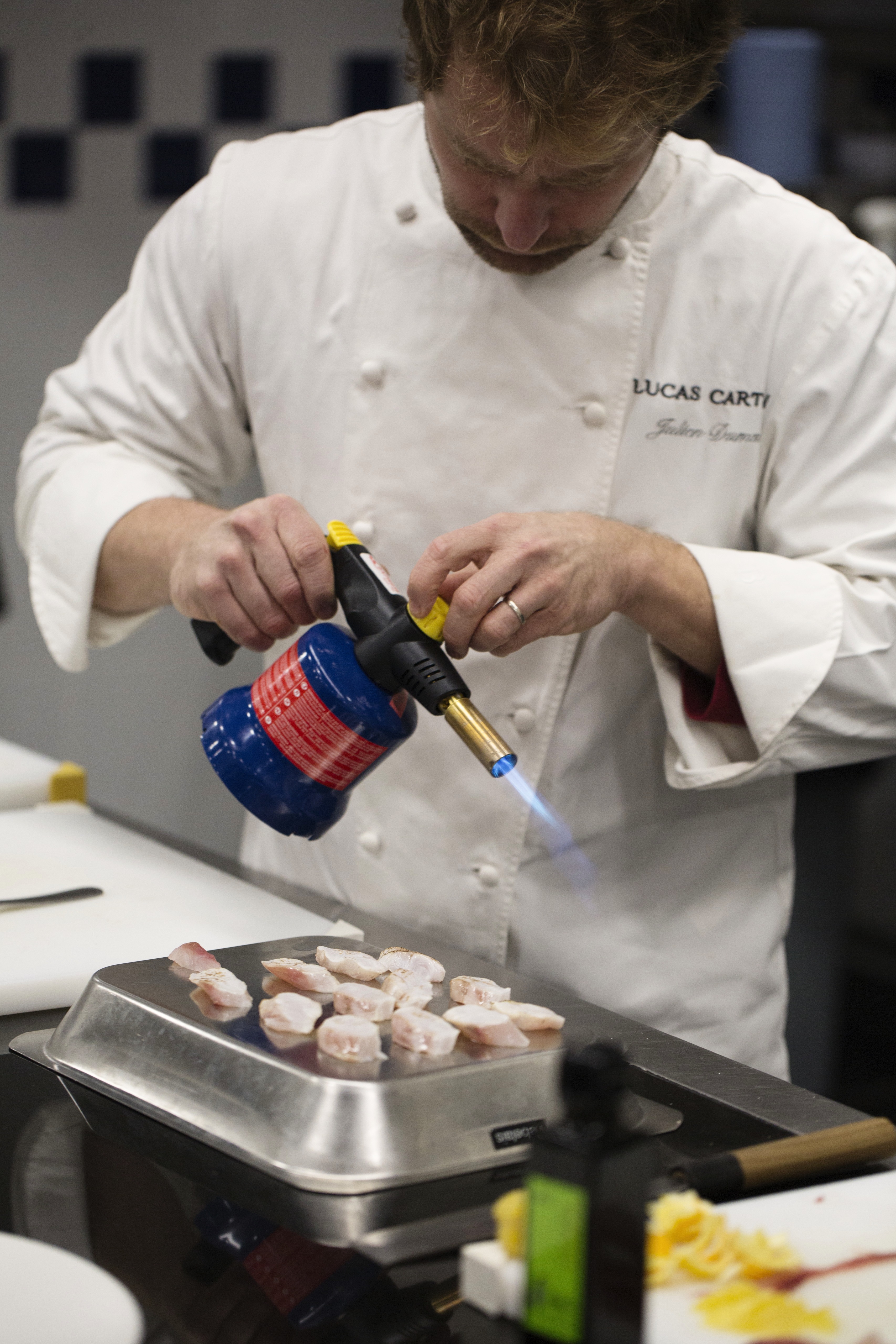 Chef Julien Dumas, LUCAS CARTON with TOYO olive oil.